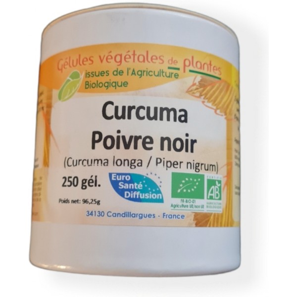Curcuma Poivre Noir Biologique 300mg - 200 gélules végétales