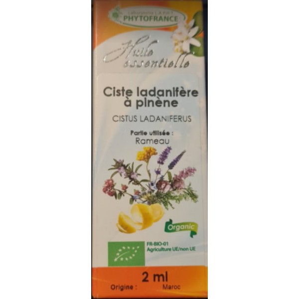 Olio Essenziale Di Cisto BIO (Cistus Ladaniferus) 5ml - Aroma Labs - Chemiotipato E Certificato Ecocert